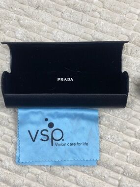 PRADA Authentic Black Textured Hard Sunglasses Eyeglasses Case Only